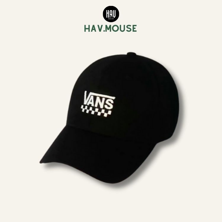 Nón kết mũ lưỡi trai Đen logo thêu Vans dành cho mọi lứa tuổi Free size