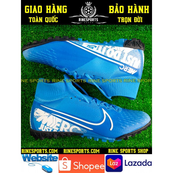 GIÀY BÓNG ĐÁ Mercurial Vapor 13 pro xanh cổ cao SÂN CỎ NHÂN TẠO HÀNG SUPER THAILAND