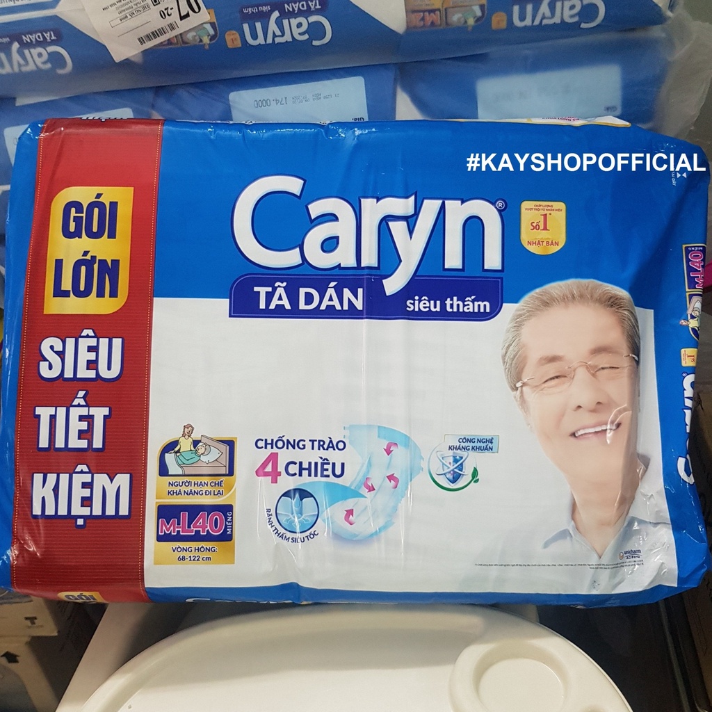 Tã dan Caryn siêu thấm hút L20/L40 số lượng 20 miếng hay 40 miếng hàng mới date mới - Tã người lớn chính hãng