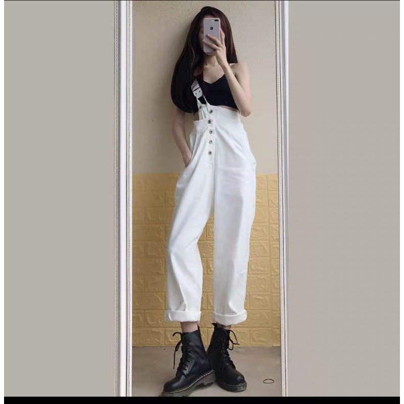 (order) yếm quần thiết kế jean suông phong cách - Quảng Châu