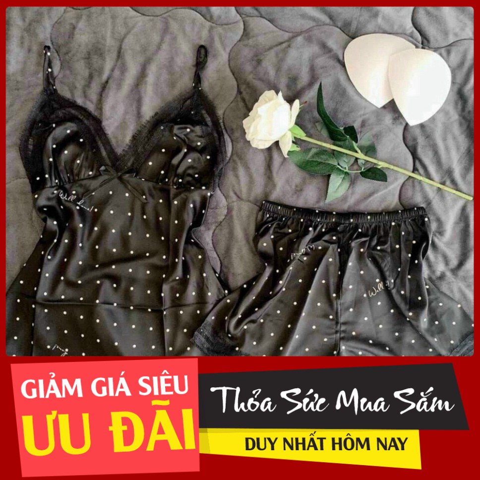 Sỉ Bộ Ngủ Lụa 2 Dây 🌸Đồ Ngủ Nữ Sexy, Gợi Cảm Cao Cấp DB16 Rẻ Nhất Thị Trường