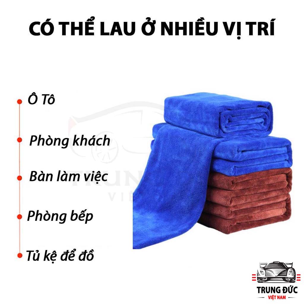 Khăn lau đa năng TRUNGDUCVN sợi microfiber mềm mịn siêu thấm hút lau bếp lau tủ khăn lau xe hơi (giao màu ngẫu nhiên)