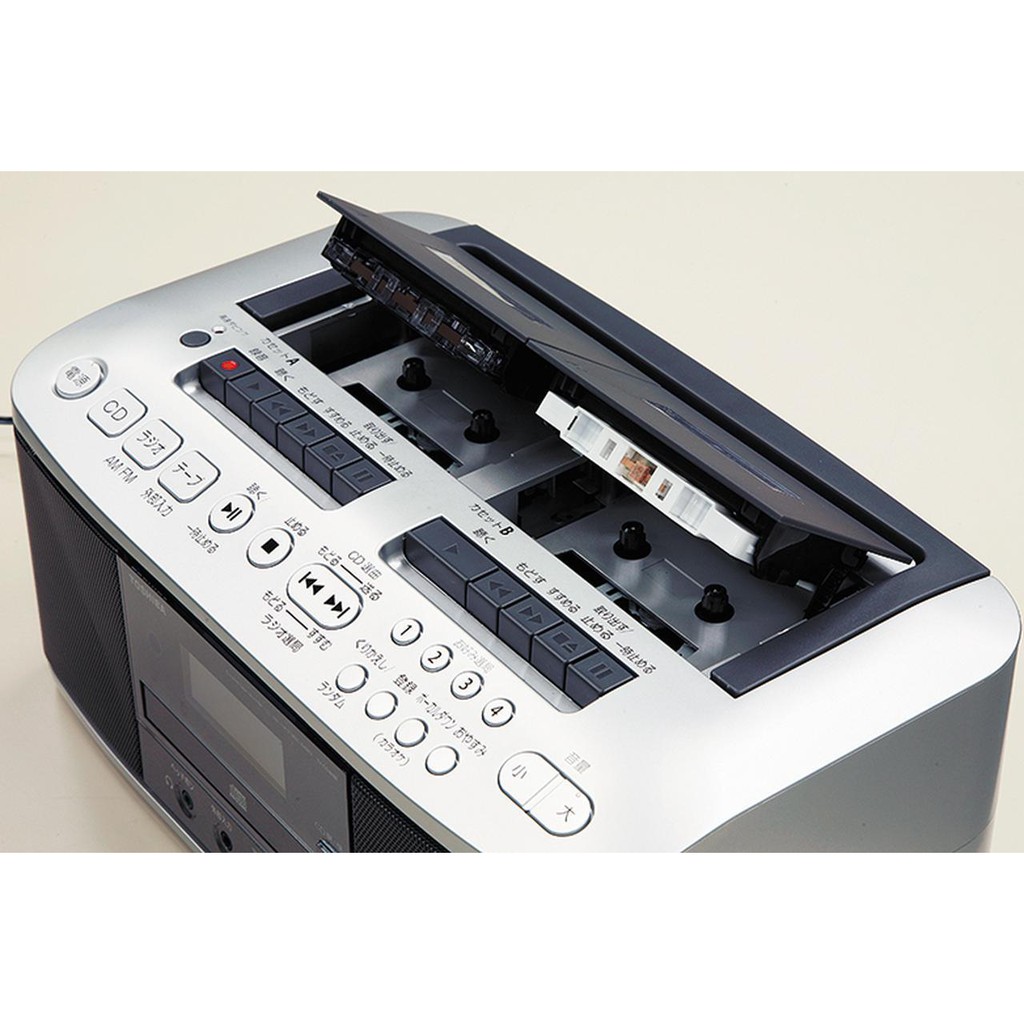 Đài radio,CD,Cassette 2 cửa băng Toshiba TY-CDW99 (Hàng SX cho thị trường nội địa Nhật chạy điện 100V)-Kèm đổi nguồn