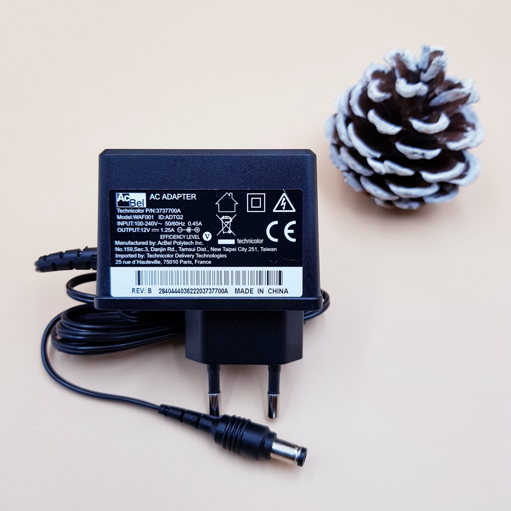 Nguồn Adapter 12V 1.25A Acbel WAF001 Jack 5.5mmx2.5mmNguồn Đầu K+ Technicolor, DSI424 VSTV, Camera Wifi-Shoplinhkienm2m