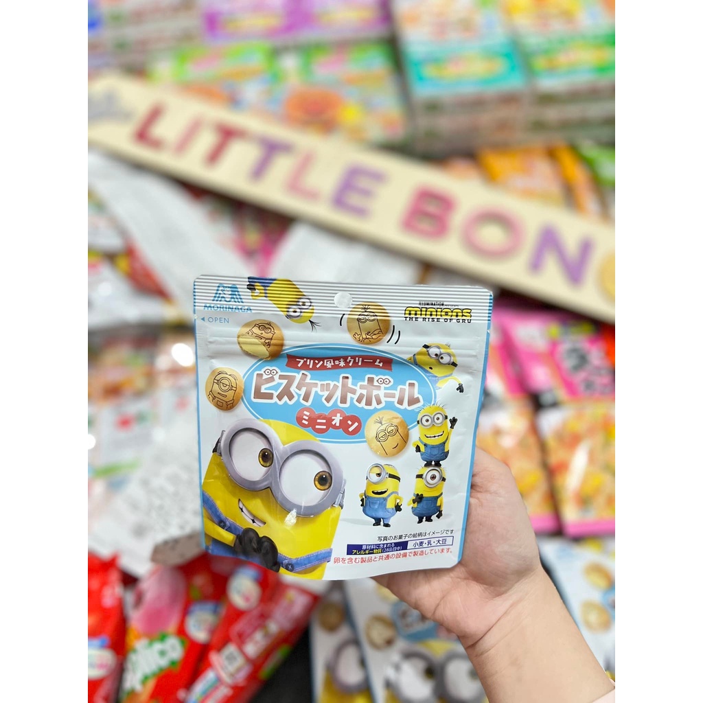 Bánh quy tròn nhân kem sữa Minion Morinaga Nhật (30gr)_Date 31/05/2022