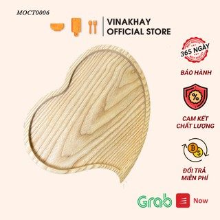Khay gỗ decor Vinakhay gỗ tần bì - Khay gỗ đựng đồ ăn hình tim trang trí siêu đẹp