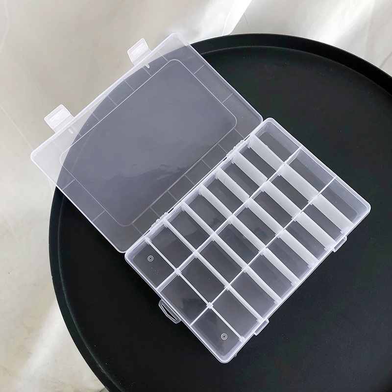 Hộp đựng trang sức bằng nhựa có chia ngăn trong suốt nhiều màu