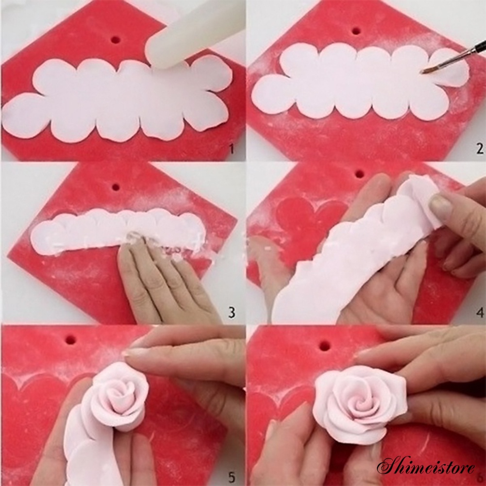 Set 3 Khuôn Nhựa Làm Bánh Tạo Hình Hoa Hồng 3D Tiện Dụng