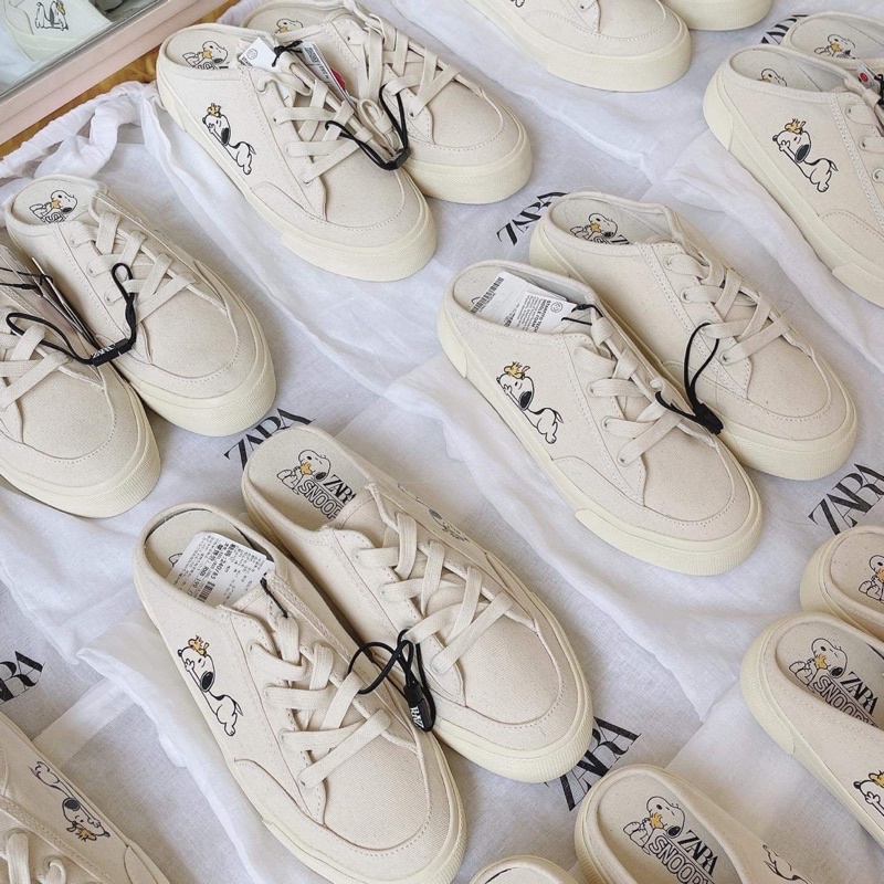GIÀY MULE ZARA SNOOPY - DẠNG SỤC - FREESHIP FULLBOX - HÀNG CÓ SẴN