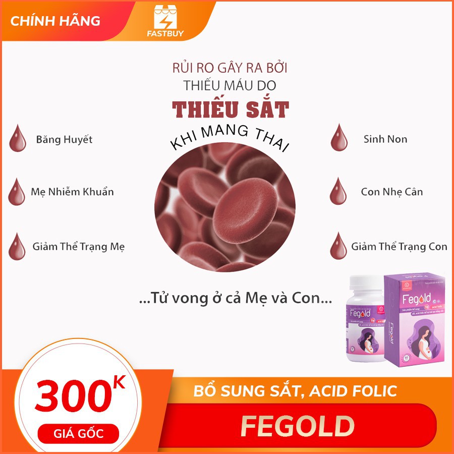 Fegold Kohinoor Star bổ sung sắt, acid folic hỗ trợ tái tạo hồng cầu (Cho mẹ bầu, người thiếu máu)