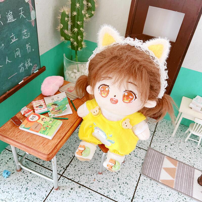 Quần Yếm Cotton 20cm Kiểu Dáng Hoạt Hình Dễ Thương Cho Búp Bê