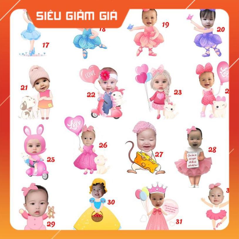 Lovi Ảnh Chibi cho bé cực xinh, thiết kế chibi trang trí tiệc sinh nhật, thôi nôi, đầy tháng theo yêu cầu chuẩn