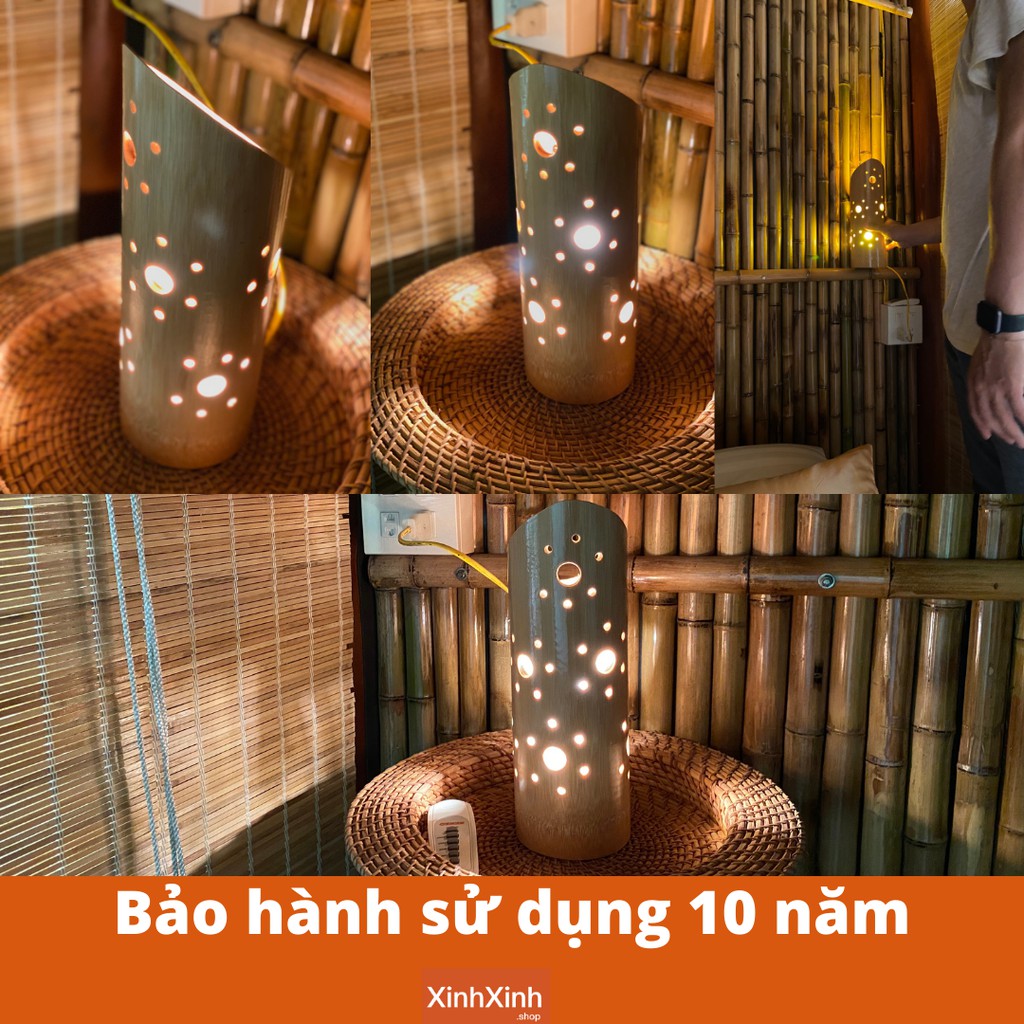 Đèn trang trí ống tre