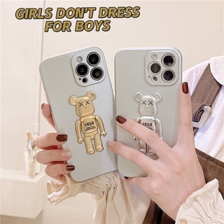 Ốp Điện Thoại Tráng Gương Họa Tiết Gấu 3D Kèm Giá Đỡ Cho huawei Y7a Y9s Y8p huawei y7 pro Y9 prime