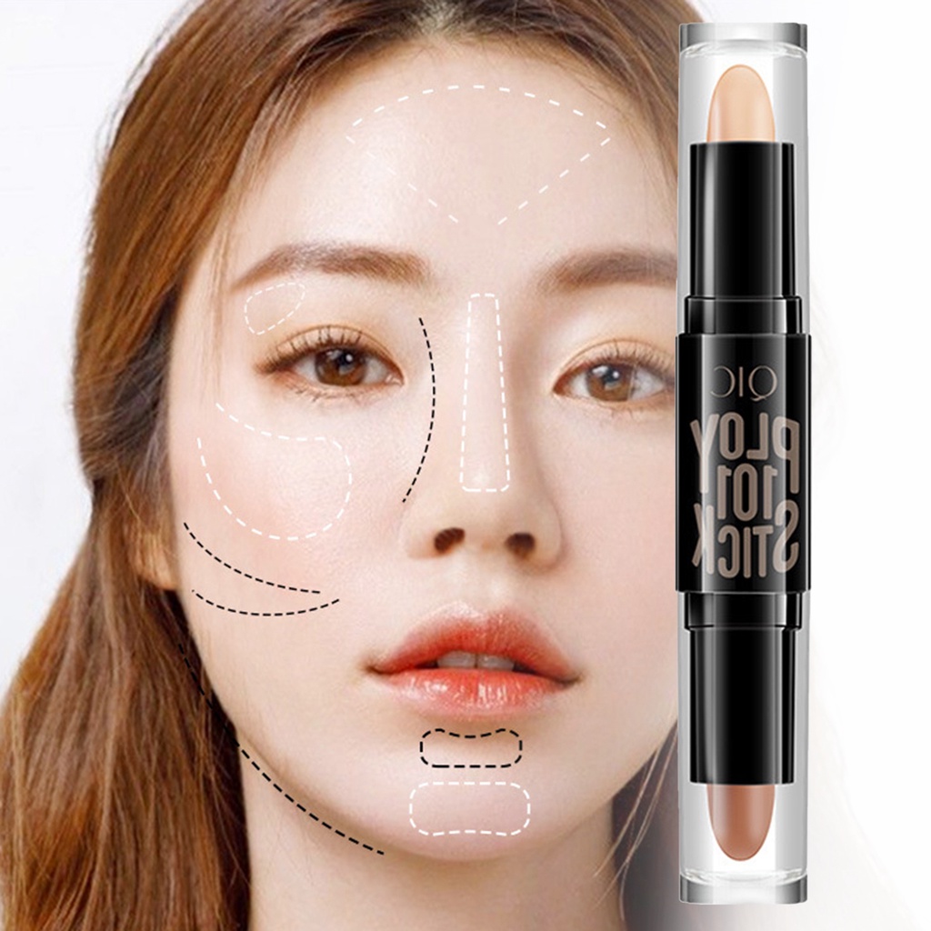 <littlebeare> 5.6g Concealer Stick Dual-head Natural Synthetic Contour Brightening Wonder Pen for Party