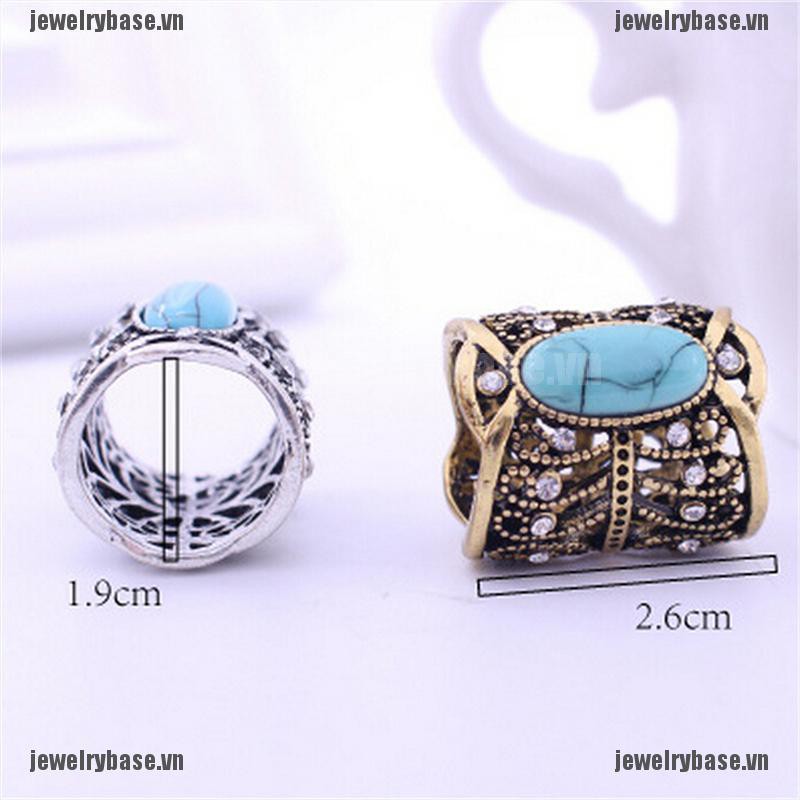 [Base] Fashion Bohemia Vintage Bronze Silver Plated Turquoise Brooch Scarf Clip Jewelry [VN]