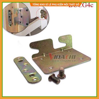 Bộ Gá Giường 4 Cái - Gá Giường bao gồm 2 chi tiết ghép vào nhau tạo thành mối liên kết cố định khung giường, bàn...