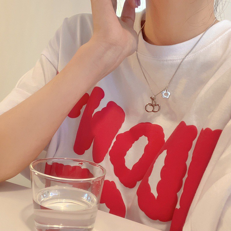 Dây chuyền mặt hình quả cherry phong cách hip hop thời trang đơn giản 191152