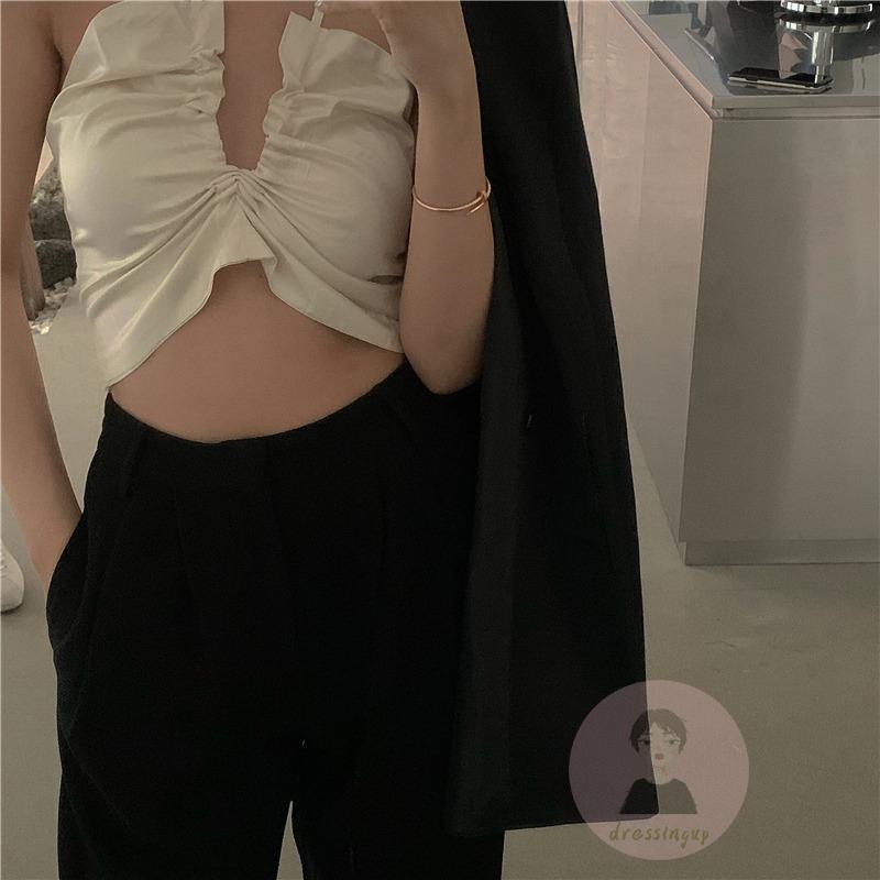 DRE-Women Fashion Halter Backless Tops,Summer Stylish Sleeveless Tops