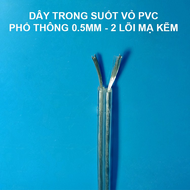 DÂY ĐIỆN TRONG SUỐT VỎ PVC 0.5 LÕI ĐỒNG MẠ KẼM | BigBuy360 - bigbuy360.vn