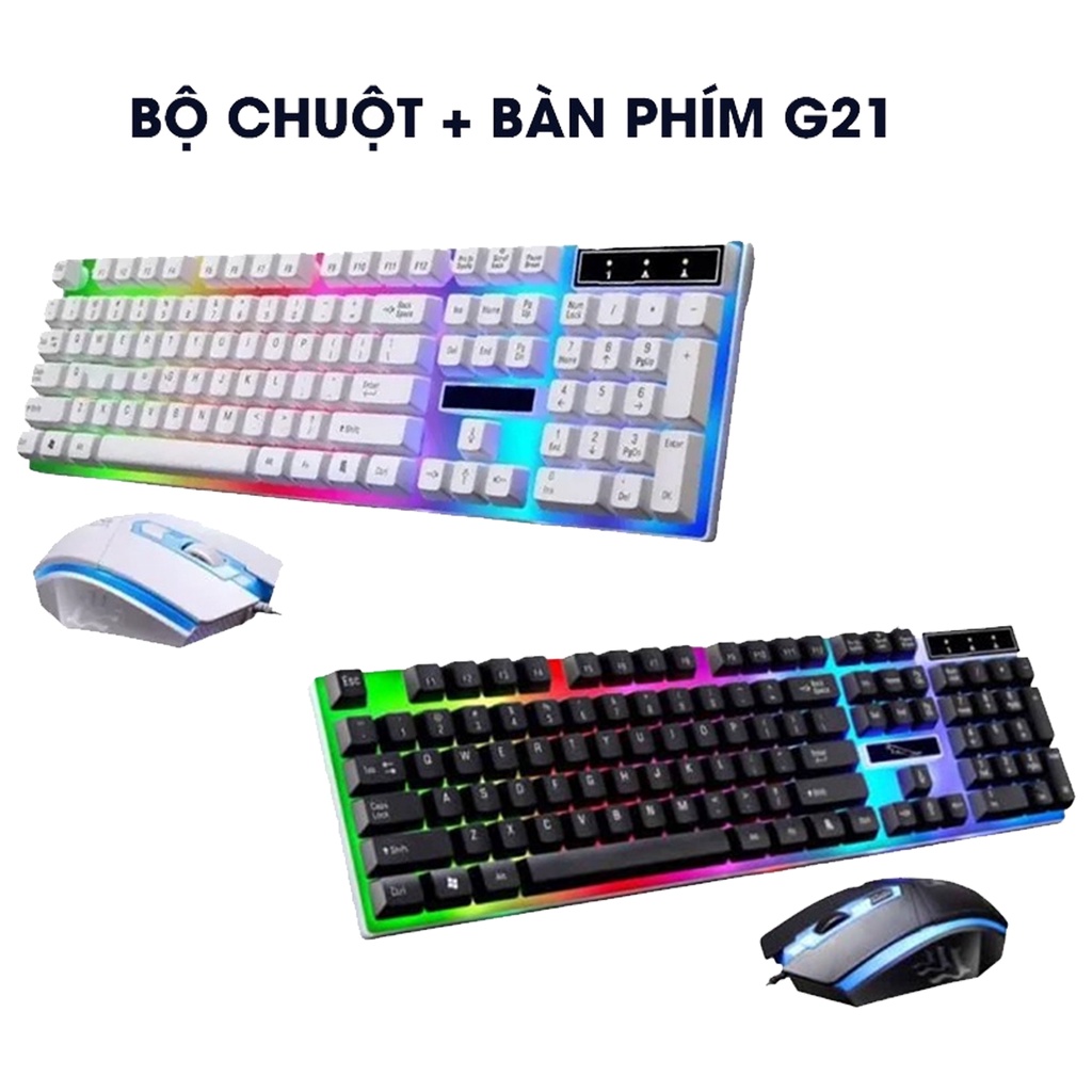 Bàn phím máy tính có dây laptop giả cơ gaming Led giá rẻ cute G21 MVT Store BP01