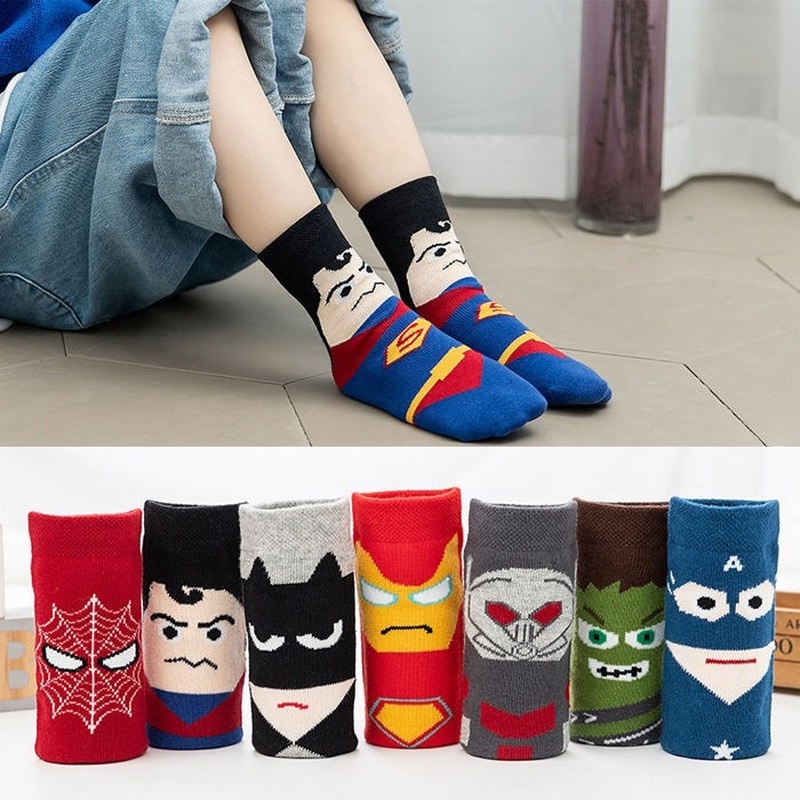 Vớ Cotton in hình siêu anh hùng người nhện dễ thương cho bé trai