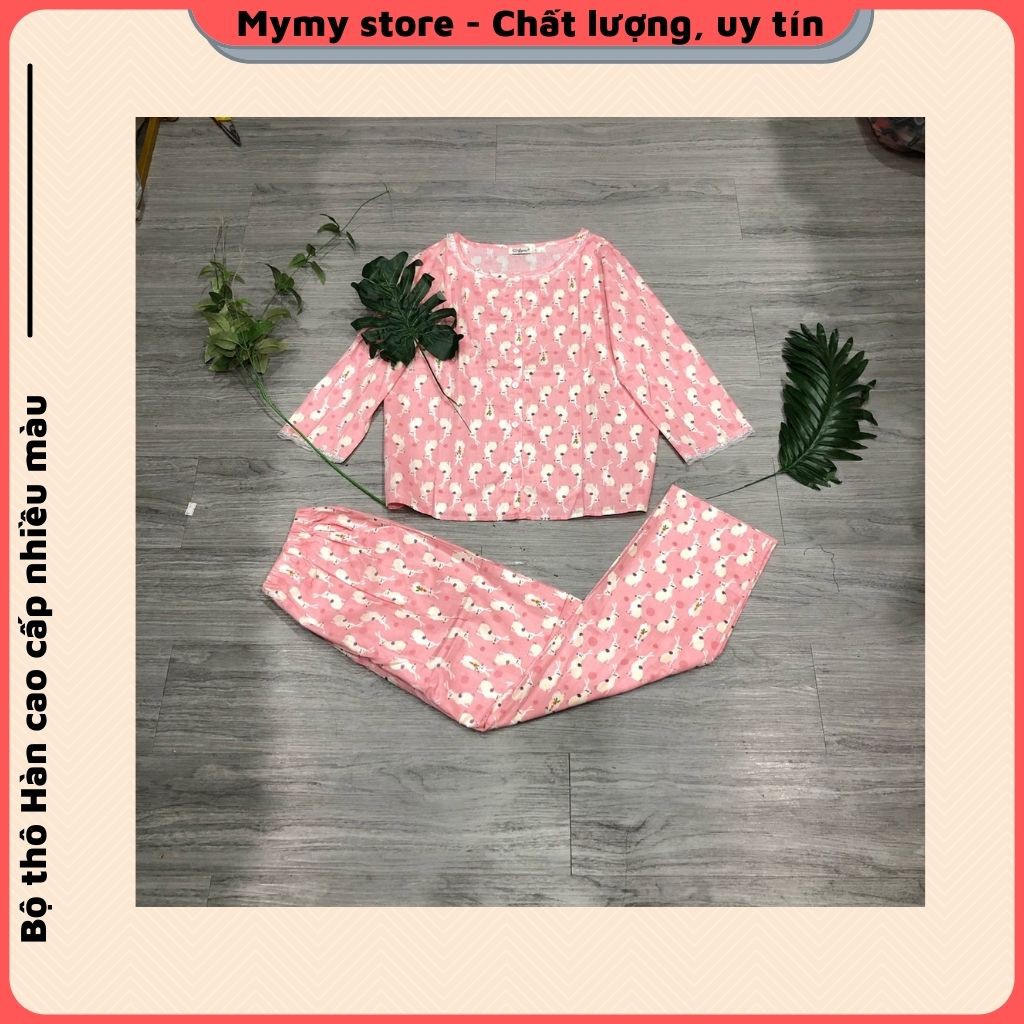 Bộ mặc nhà, bộ ngủ thu đông nữ chất thô Lụa mềm mại tay lỡ quần dài nhiều màu hàng thiết kê siêu đẹp