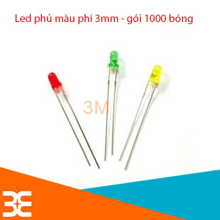 Led Phủ Màu Phi 3 Gói 1000 Bóng - Chân Dài(Ánh Sáng Màu)