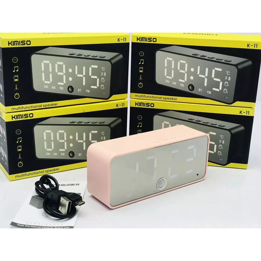 Loa blutooth kết hợp màn hình led hiển thị đồng hồ thời gian Kimiso k11/12