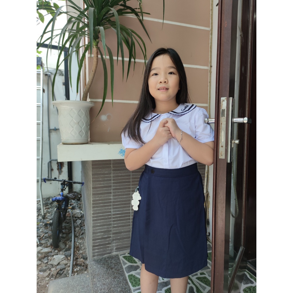 Chân váy học sinh - Quần học sinh giả váy cấp 1,2  - chất kaki lụa - Danangsale