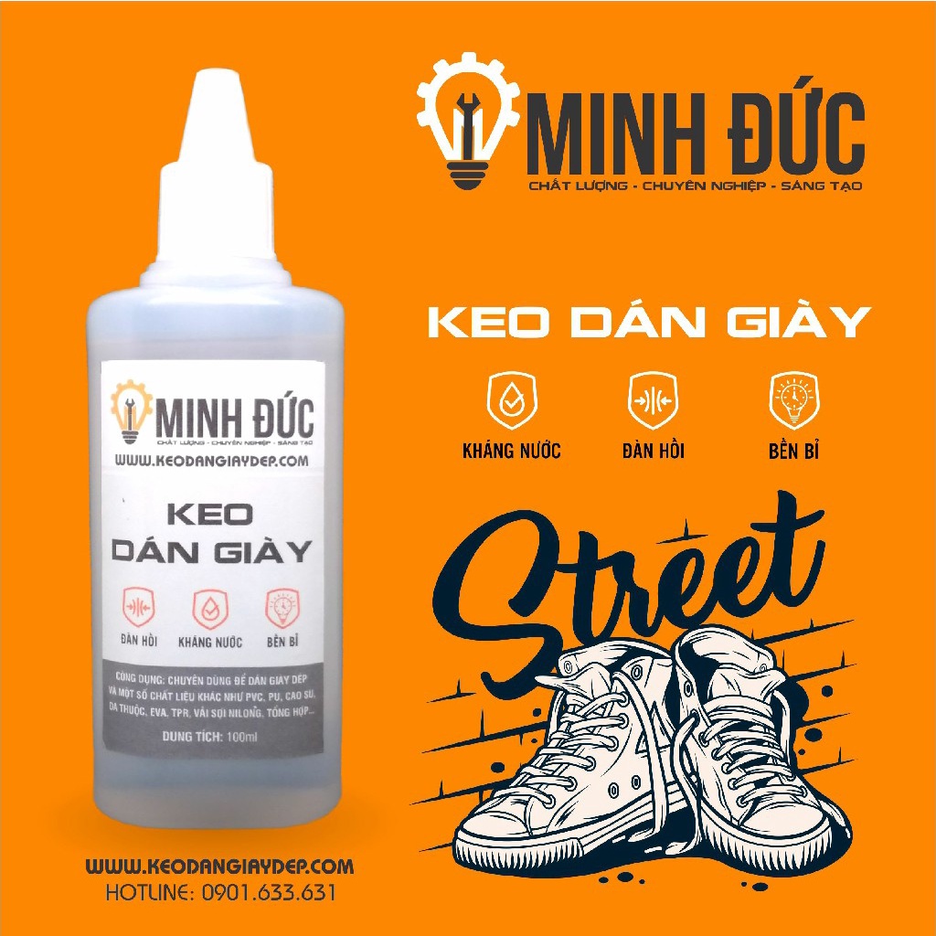 KEO DÁN GIÀY 🚛FREESHIP🚛 Keo dán giày thể thao dạng trong dẻo, đàn hồi, chịu nước, keo có dung tích 100ml - Shop Minh Đức