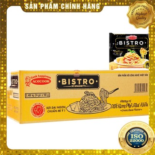 [ Yams Mart ] Thùng 24 Gói Mỳ Spaghetti Bistro Xốt Kem Phô Mai Kiểu Ý 100g
