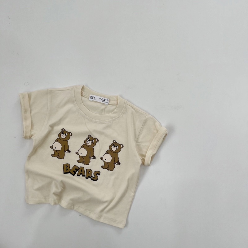 Set 2 áo phông cotton gấu Bear bé trai bé gái-MS95