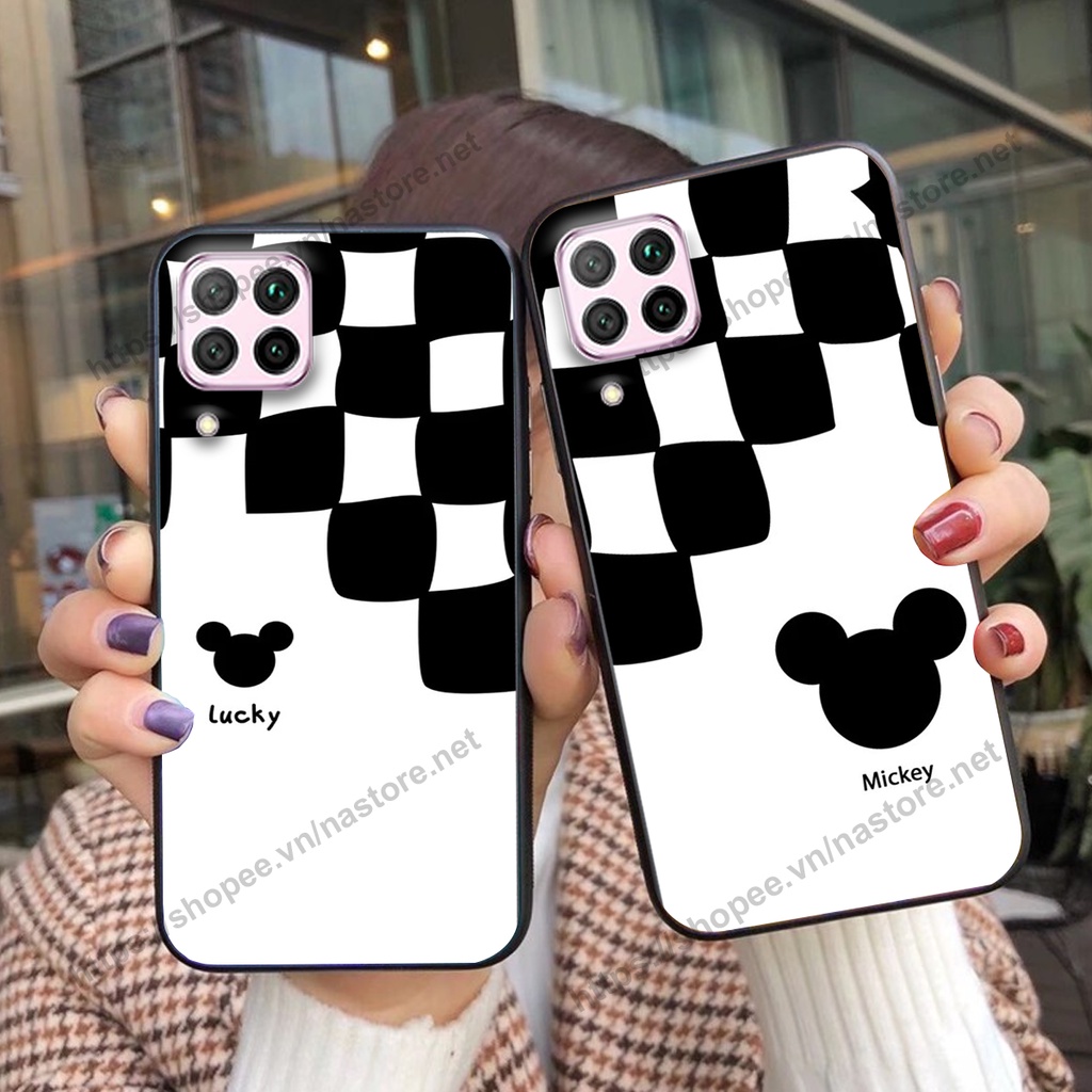 Ốp lưng Huawei Nova 7i trái tim họa tiết caro, mikey họa tiết beabrick kaws cute