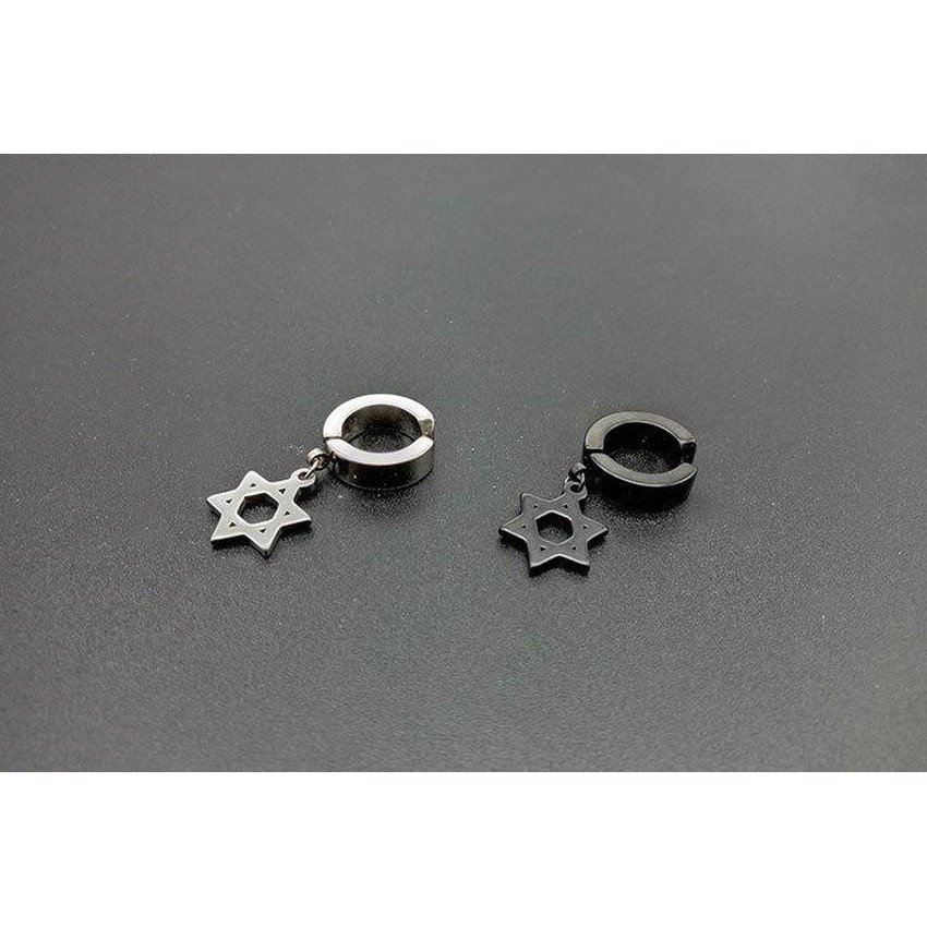 Khuyên tai dạng kẹp Ngôi Sao trang sức phụ kiện nam nữ phong cách Hàn Quốc bông tai Unisex titan không gỉ