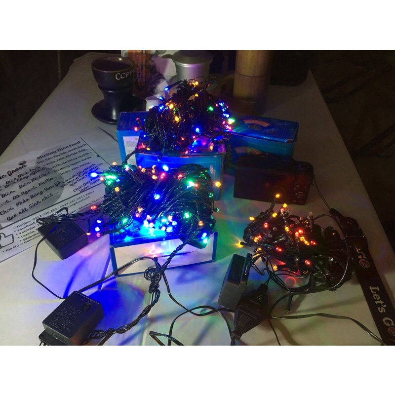 Led Nháy Rèm thả 5M 24 Sợi Trang trí và chơi Tết