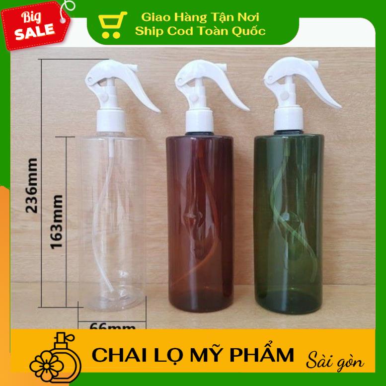 Chai Xịt Phun Sương ❤ SIÊU RẺ ❤ Chai nhựa pet xịt Vòi chuột 500ml cao vai ngang chiết dung dịch , phụ kiện du lịch