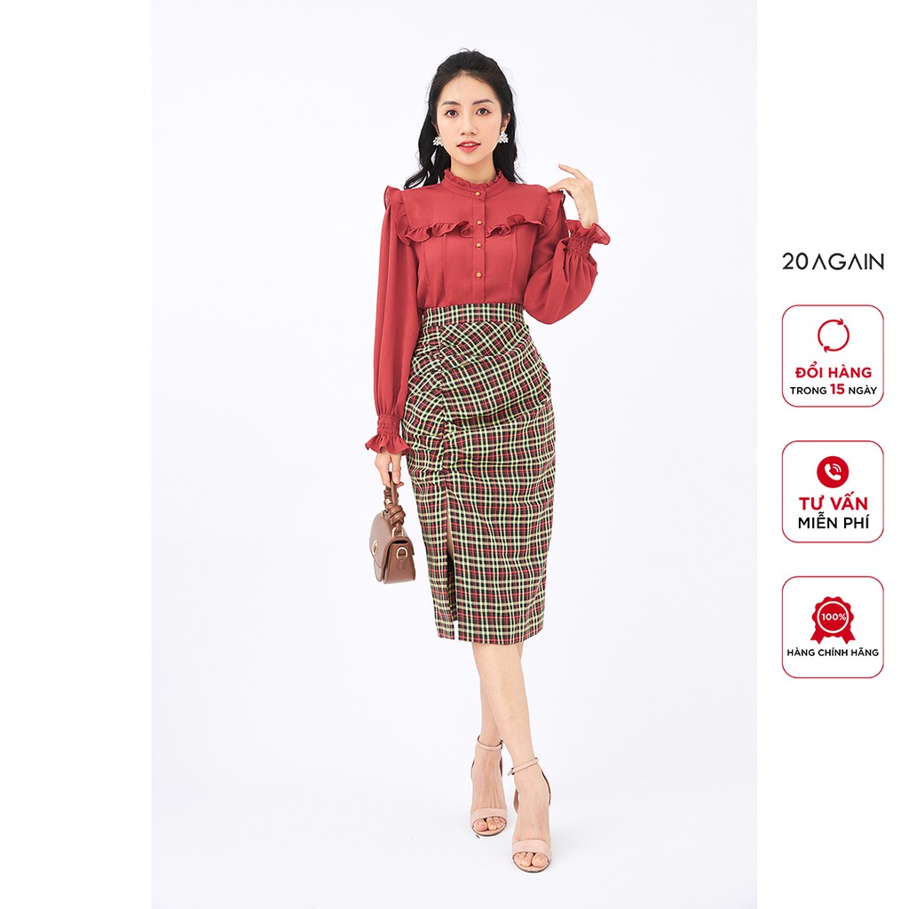 Áo sơ mi Croptop bèo ngực 20Again vừa năng động vừa nữ tính ASA1853