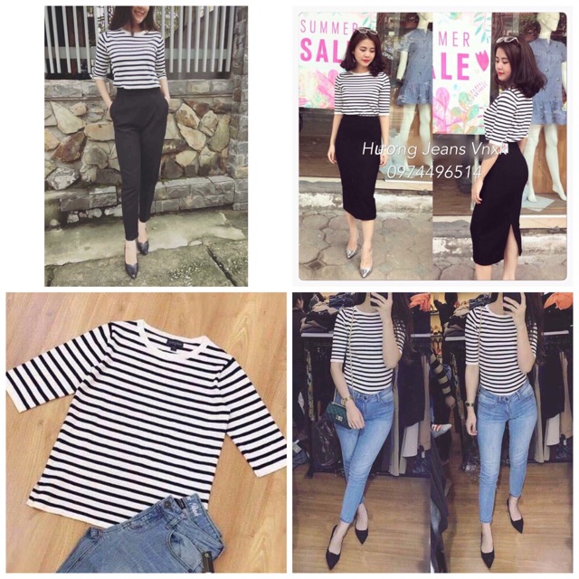 Áo len kẻ Topshop