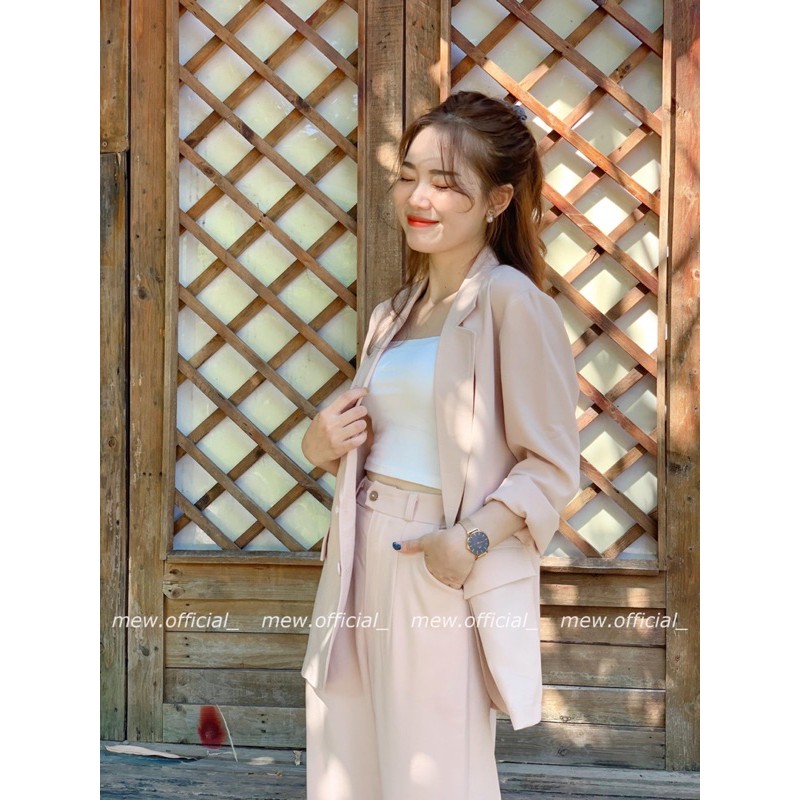 Set blazer be và quần dài - ảnh chụp thật MEW