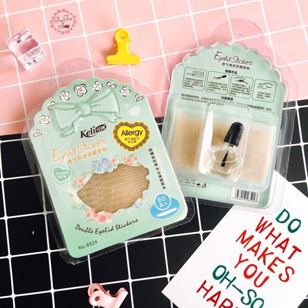 Dán Kích Mí Lưới 60 Miếng KELI Double Eyelid Stickers+ Keo Dán &amp; Nhíp