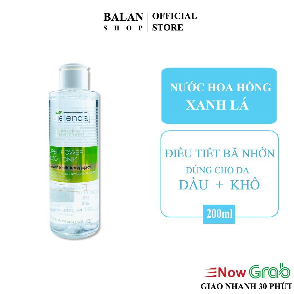 Nước hoa hồng Bielenda se khít chân lông, giảm mụn giảm nhờn Toner Bielenda Xanh Lá