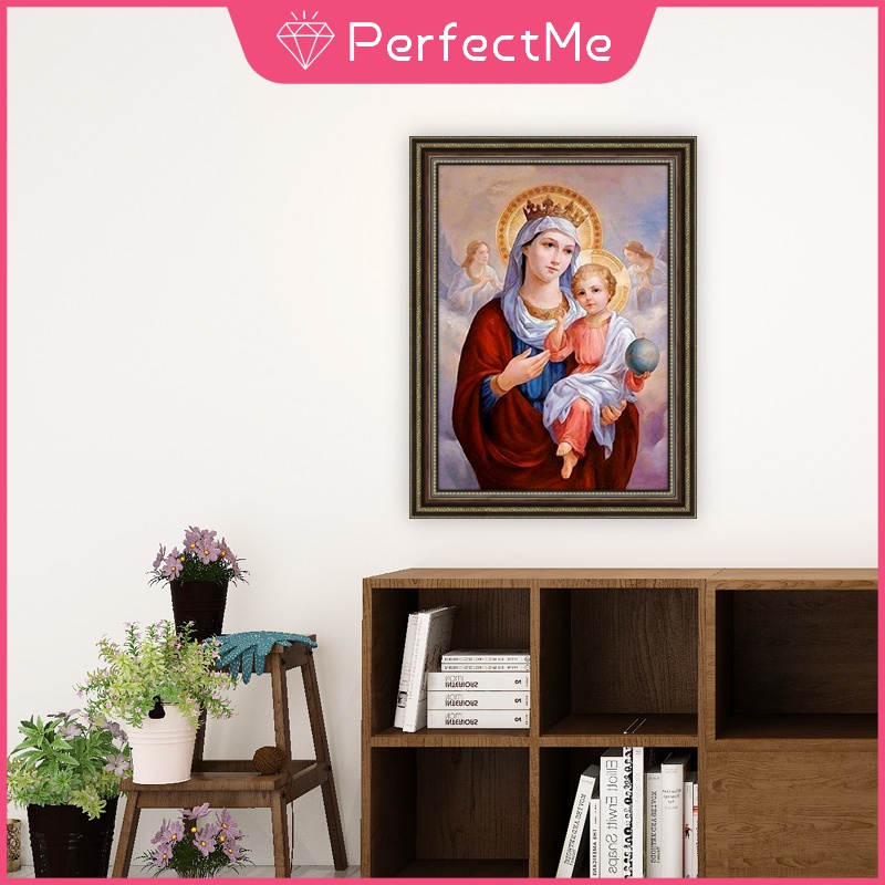 Bộ tranh đính đá 5D DIY kích thước 30X40cm hình đứa trẻ Mary dùng để trang trí nhà