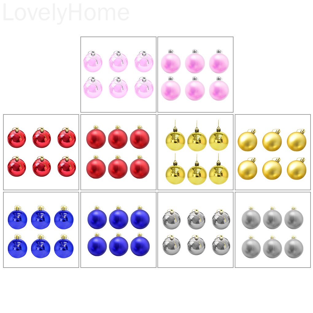 Set 6 quả châu trang trí cây thông noel xinh xắn