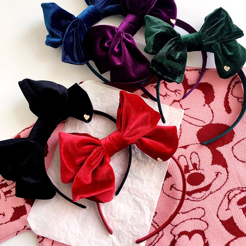 Băng Đô Nhung Thắt Nơ Thời Trang Mới Cho Bé Gái