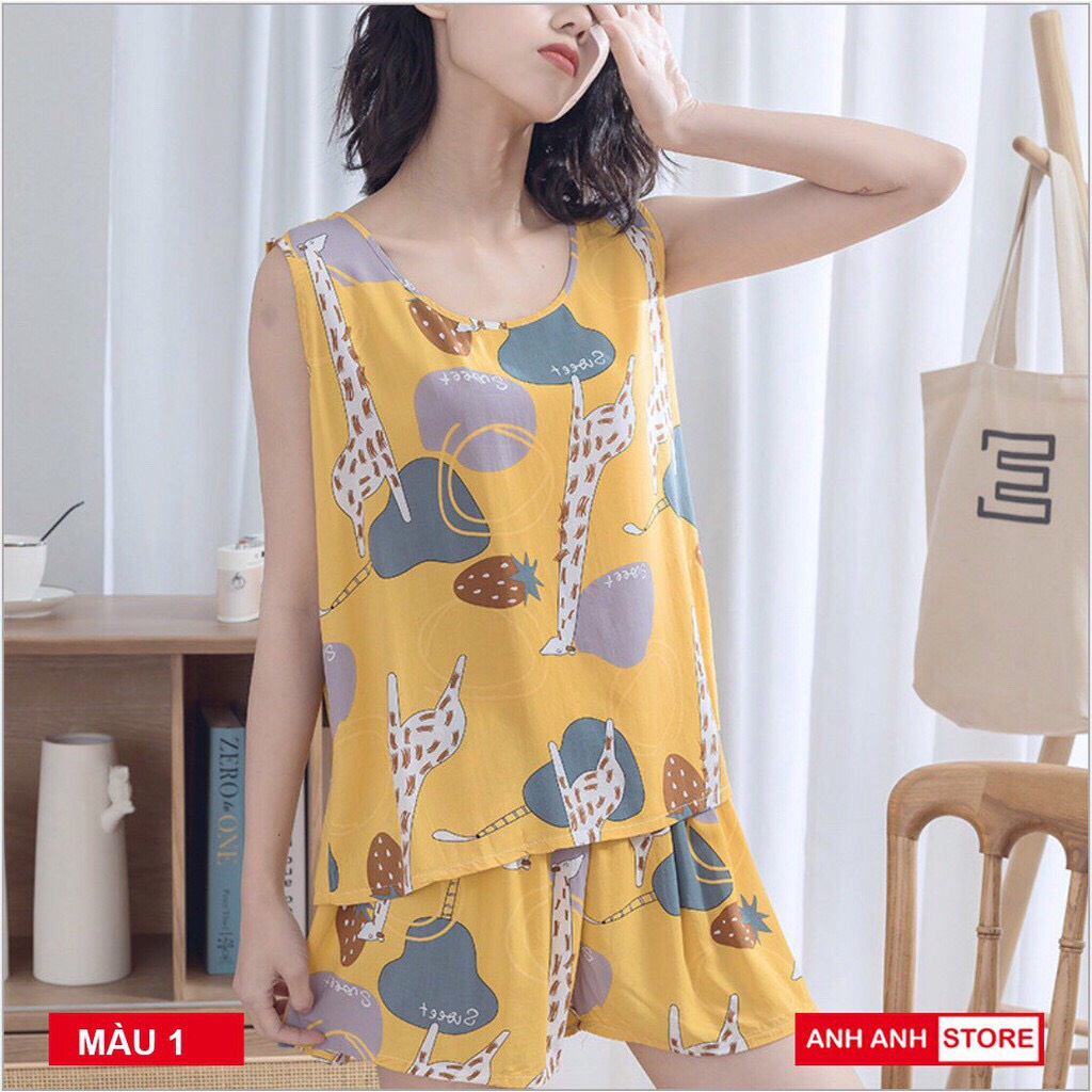 Bộ Ngủ Mặc Nhà Bộ Sát Nách, Vải Lanh Cao Cấp, Phong Cách Trẻ Trung, Cá Tính