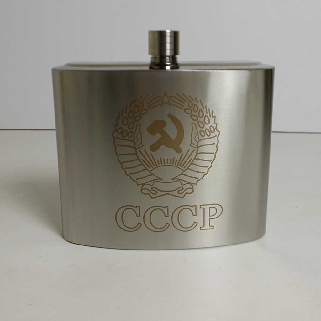 Bình đựng rượu inox CCCP cao cấp loại 88 Oz (2.5Lít) - Kích thước : 23 x 28 x 6 cm - Nặng : ~1.0kg - Chất liệu inox 304