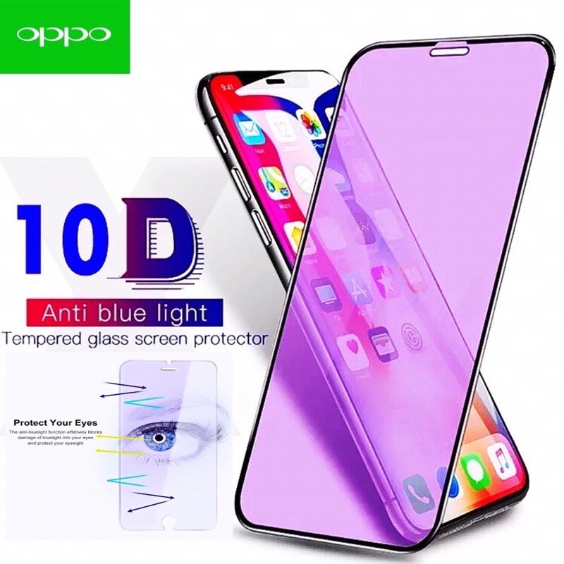 Ốp Điện Thoại Kính Cường Lực Chống Ánh Sáng Xanh 10d Cho Oppo F1s / F3 / F7 / F9 / A33 2020 / A57 / A83