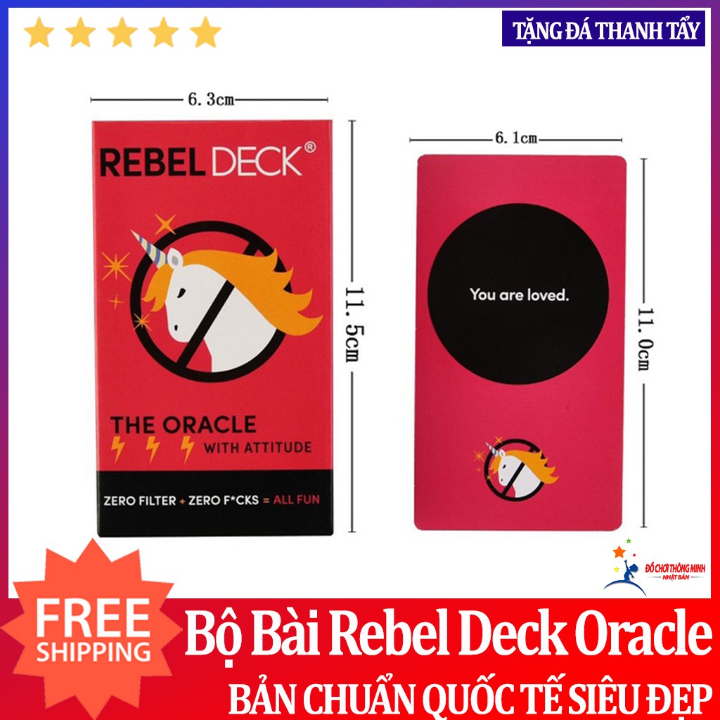 Bài tarot bộ bài oracle rebel deck tặng đá thanh tẩy