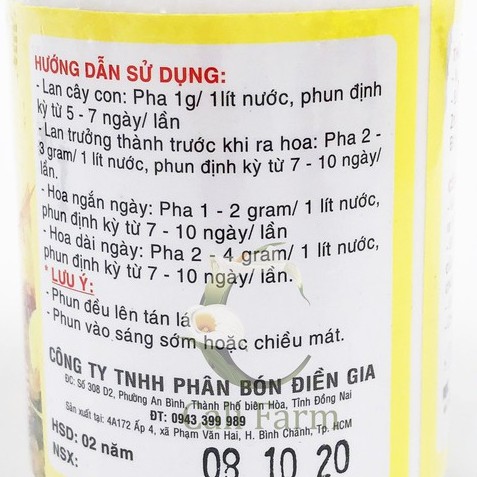 Phân bón lá Cao Cấp NPK 10-30-20 Nhập khẩu Mỹ 100g- Kích ra hoa, hoa to đẹp, lâu tàn